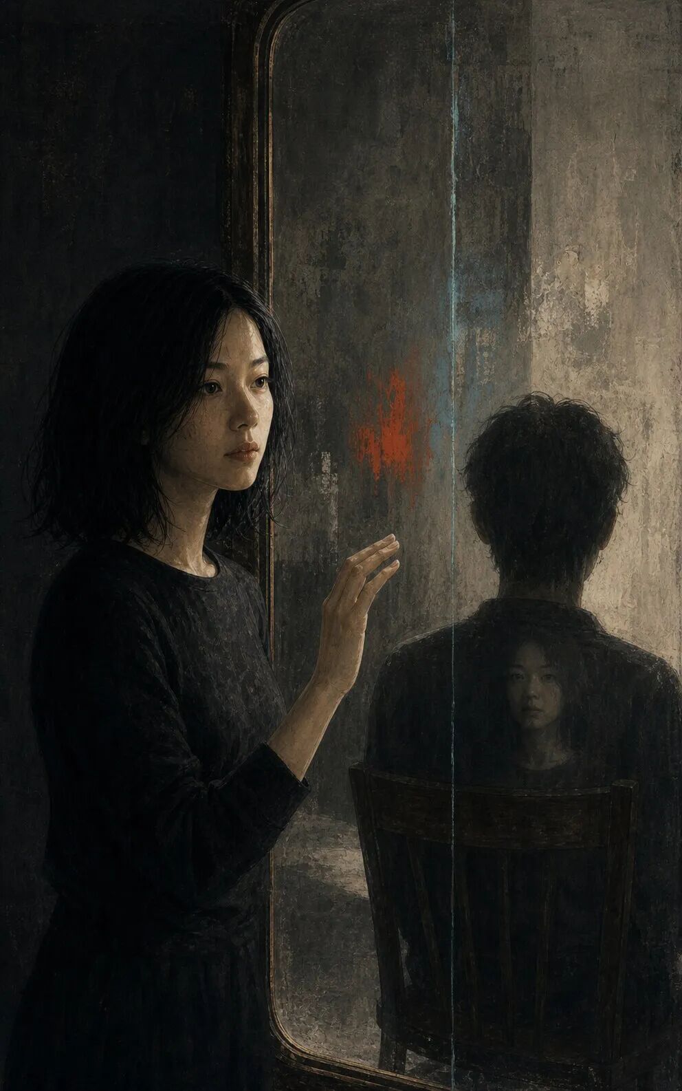 镜子拒绝返还她，只返还正在观看的你。